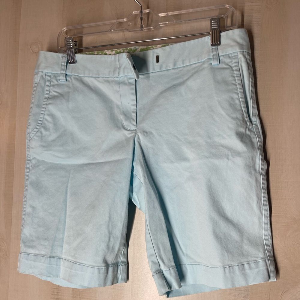 J. Crew city fit stretch light blue‎ 10 inch shorts, size 8